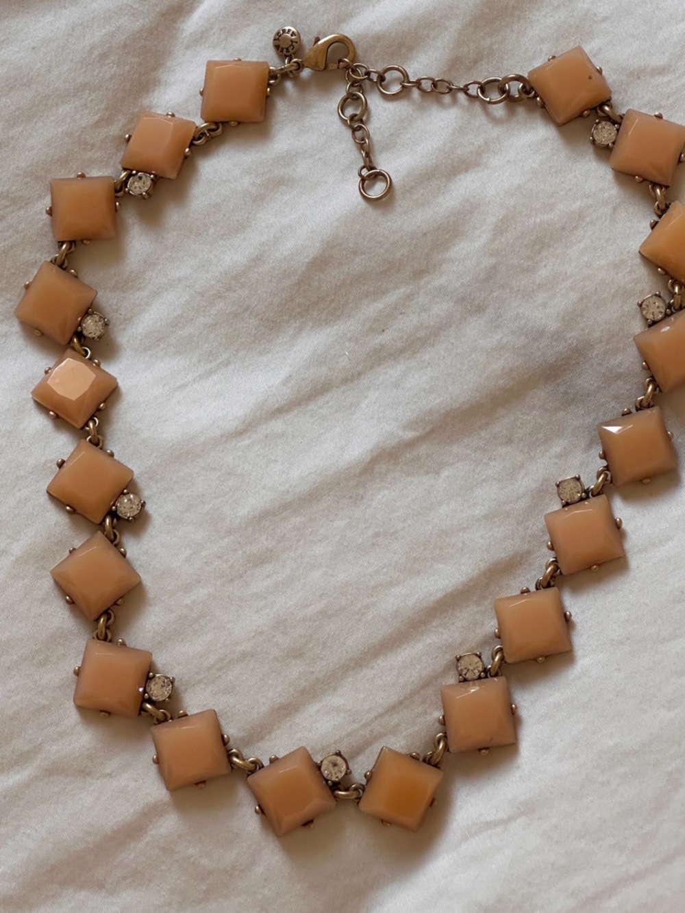 J Crew Statement Necklace - Gold Pale Pink